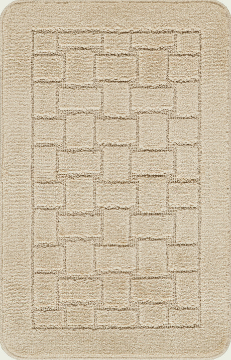 Tegan 2-Piece Machine Washable Non-Slip Light Beige Bathroom Rug Set - Image 5