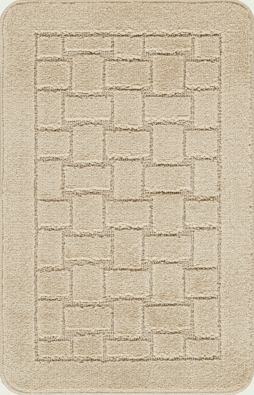 Tegan 2-Piece Machine Washable Non-Slip Light Beige Bathroom Rug Set