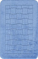 Tegan 2-Piece Machine Washable Non-Slip Blue Bathroom Rug Set