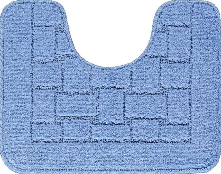 Tegan 2-Piece Machine Washable Non-Slip Blue Bathroom Rug Set