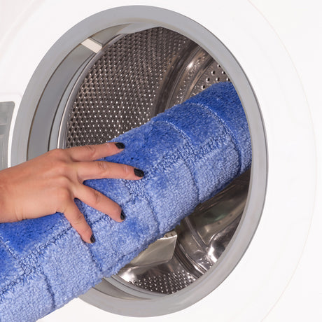 Tegan 2-Piece Machine Washable Non-Slip Blue Bathroom Rug Set - Image 7