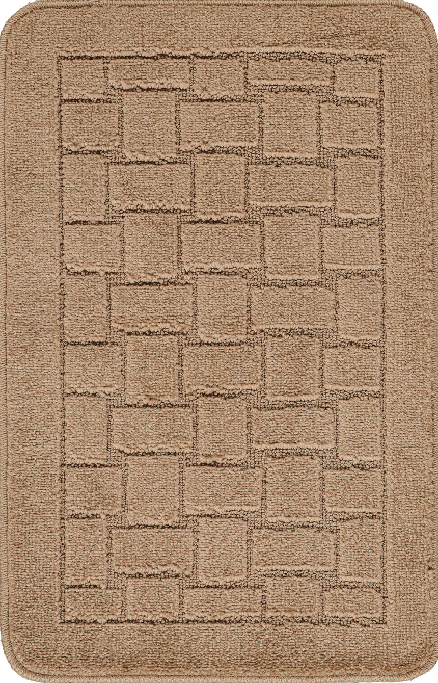 Tegan 2-Piece Machine Washable Non-Slip Brown Bathroom Rug Set