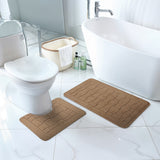 Tegan 2-Piece Machine Washable Non-Slip Brown Bathroom Rug Set