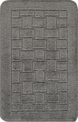 Tegan 2-Piece Machine Washable Non-Slip Dark Grey Bathroom Rug Set