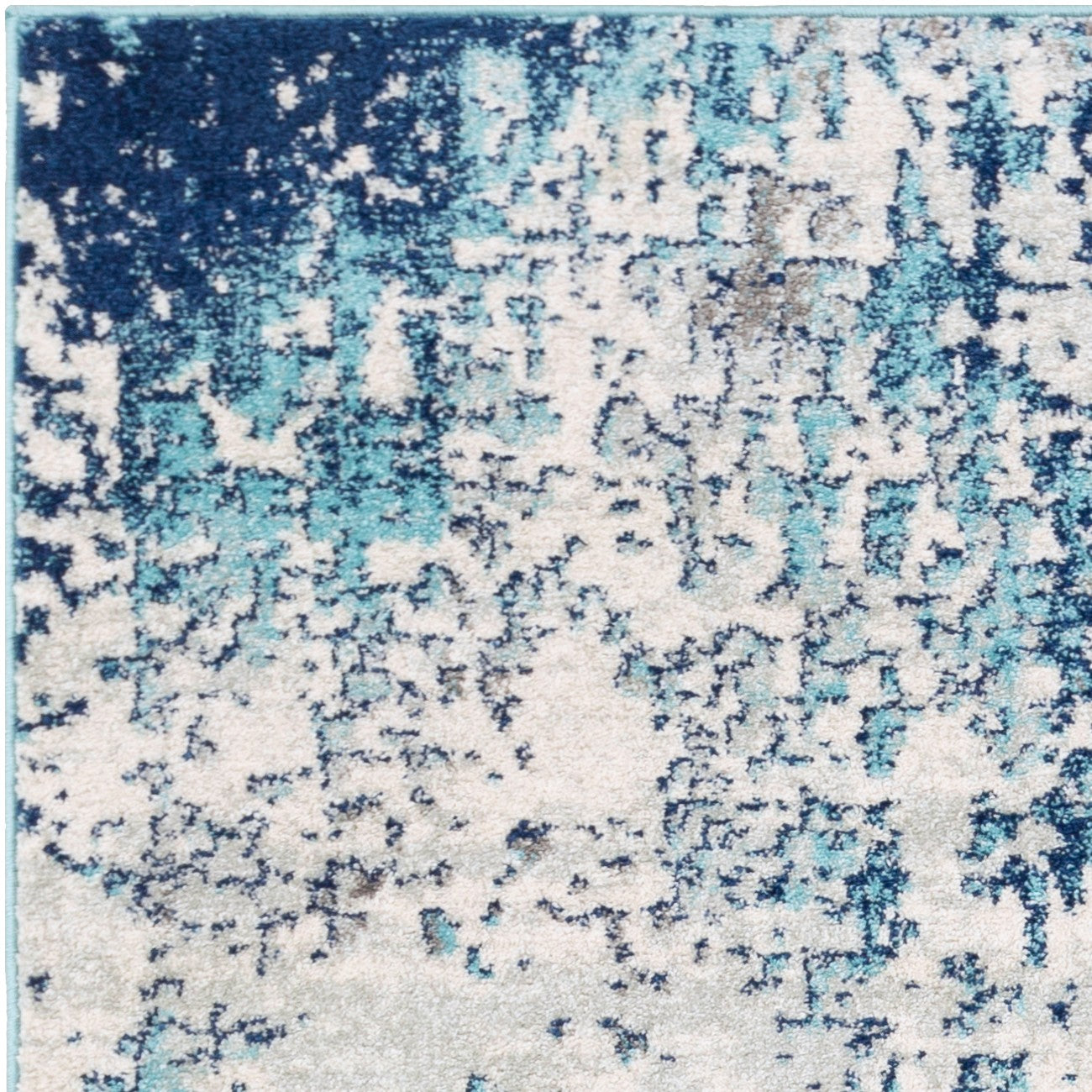 SARAH Abstract Modern Marble Navy/Aqua Area Rug Zoom