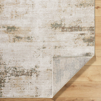 TALI Galey Alix x Livabliss Abstract Modern Marble Brown/Cream Area Rug Fold