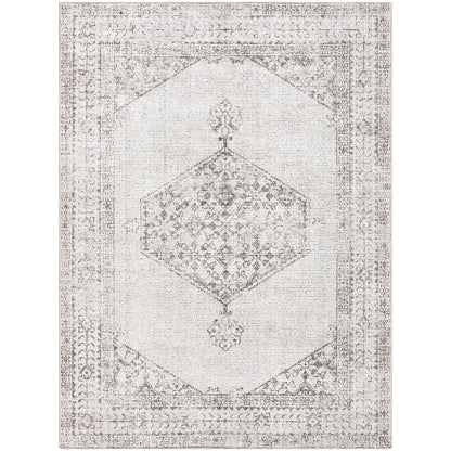 TALIA Our PNW Home x Livabliss Vintage Oriental Boho Tan/Cream Area Rug Flat