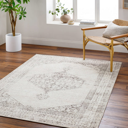 TALIA Our PNW Home x Livabliss Vintage Oriental Boho Tan/Cream Area Rug Roomscene