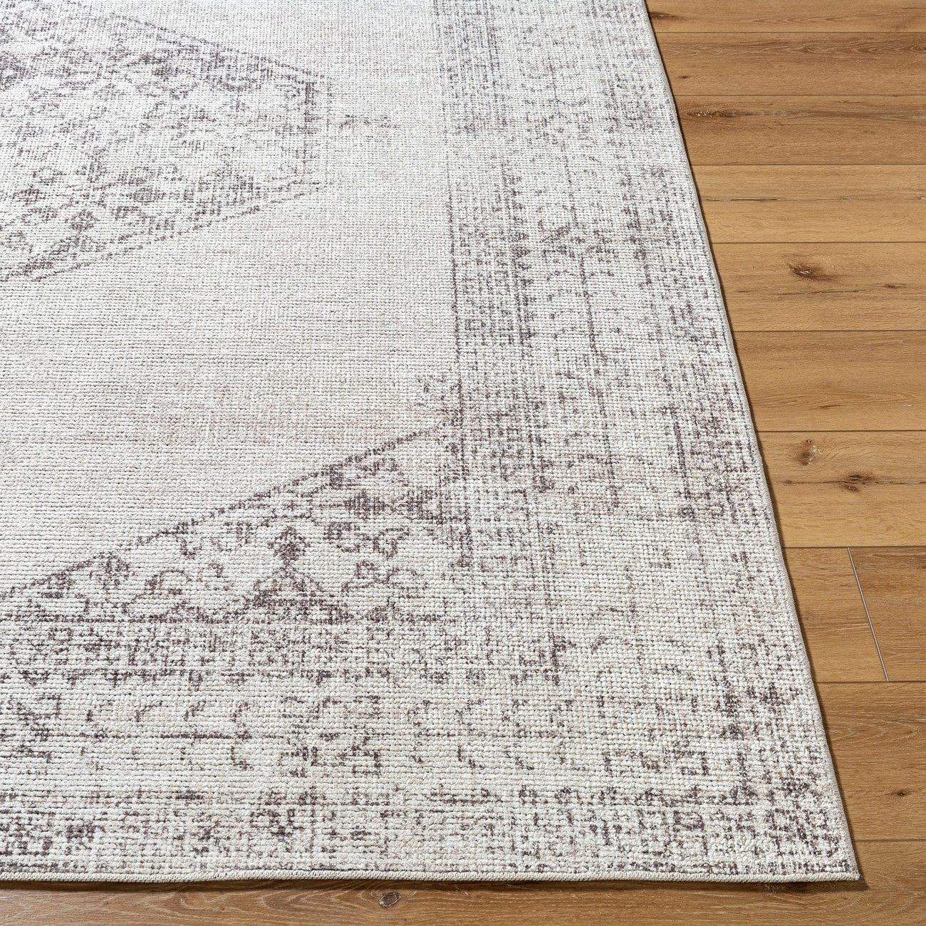 TALIA Our PNW Home x Livabliss Vintage Oriental Boho Tan/Cream Area Rug Front