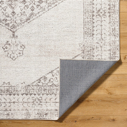 TALIA Our PNW Home x Livabliss Vintage Oriental Boho Tan/Cream Area Rug Fold