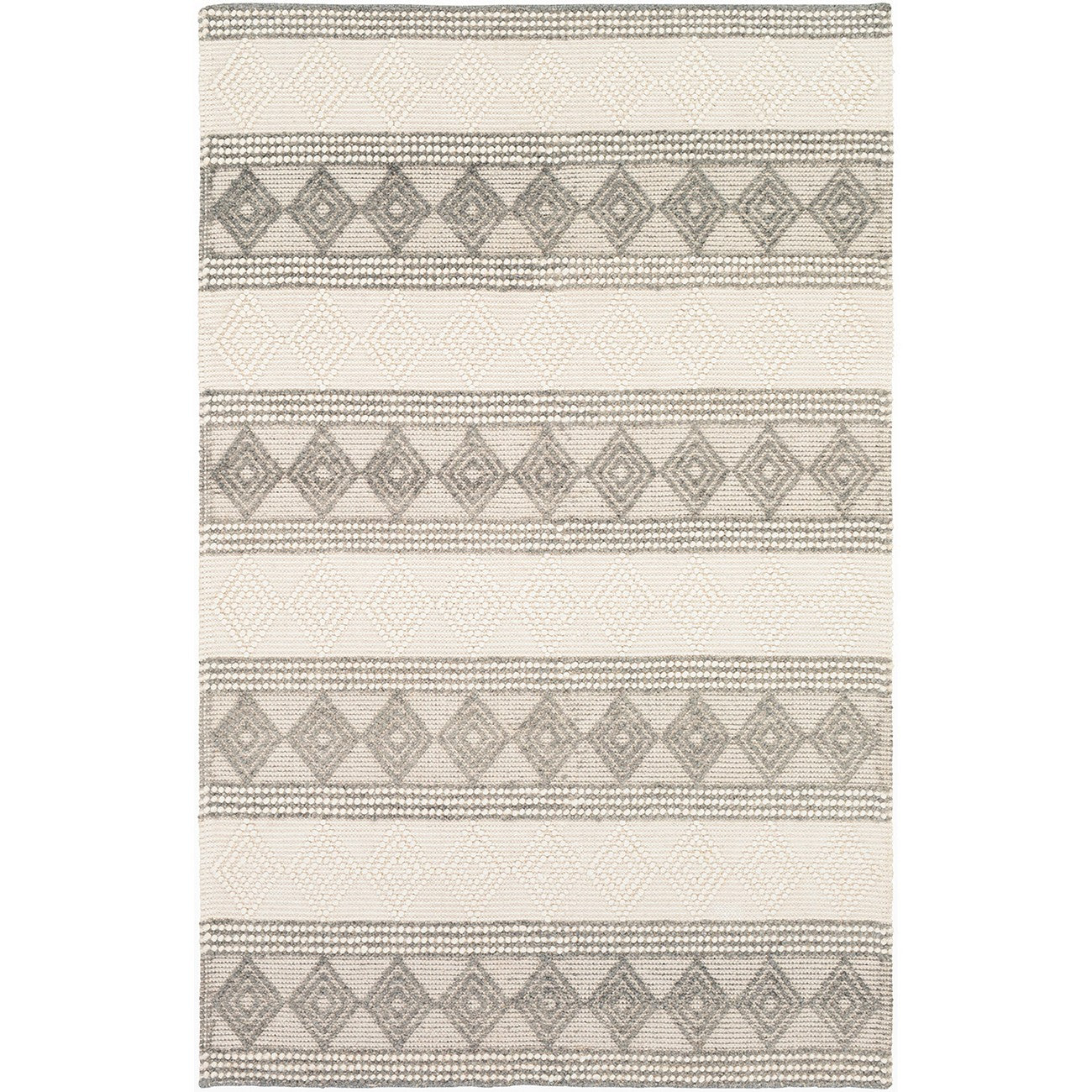 TARINI Hand-Woven Cottage Wool Charcoal Area Rug Flat