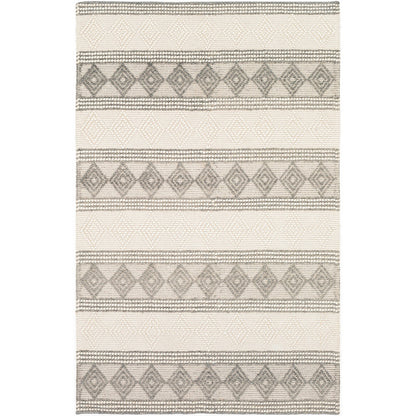 TARINI Hand-Woven Cottage Wool Charcoal Area Rug Flat