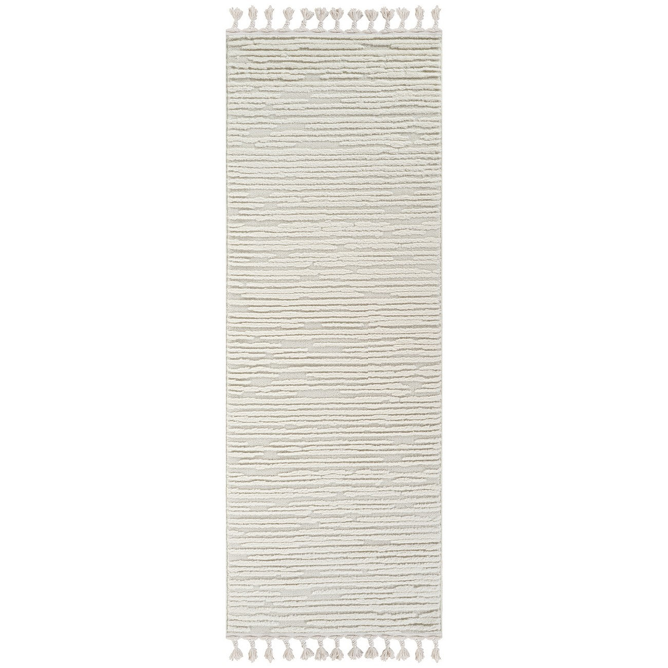 TATUM Scandi Global High Pile Ivory Area Rug Flat