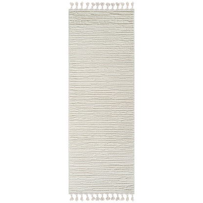 TATUM Scandi Global High Pile Ivory Area Rug Flat