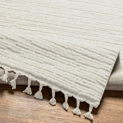 TATUM Scandi Global High Pile Ivory Area Rug Fold