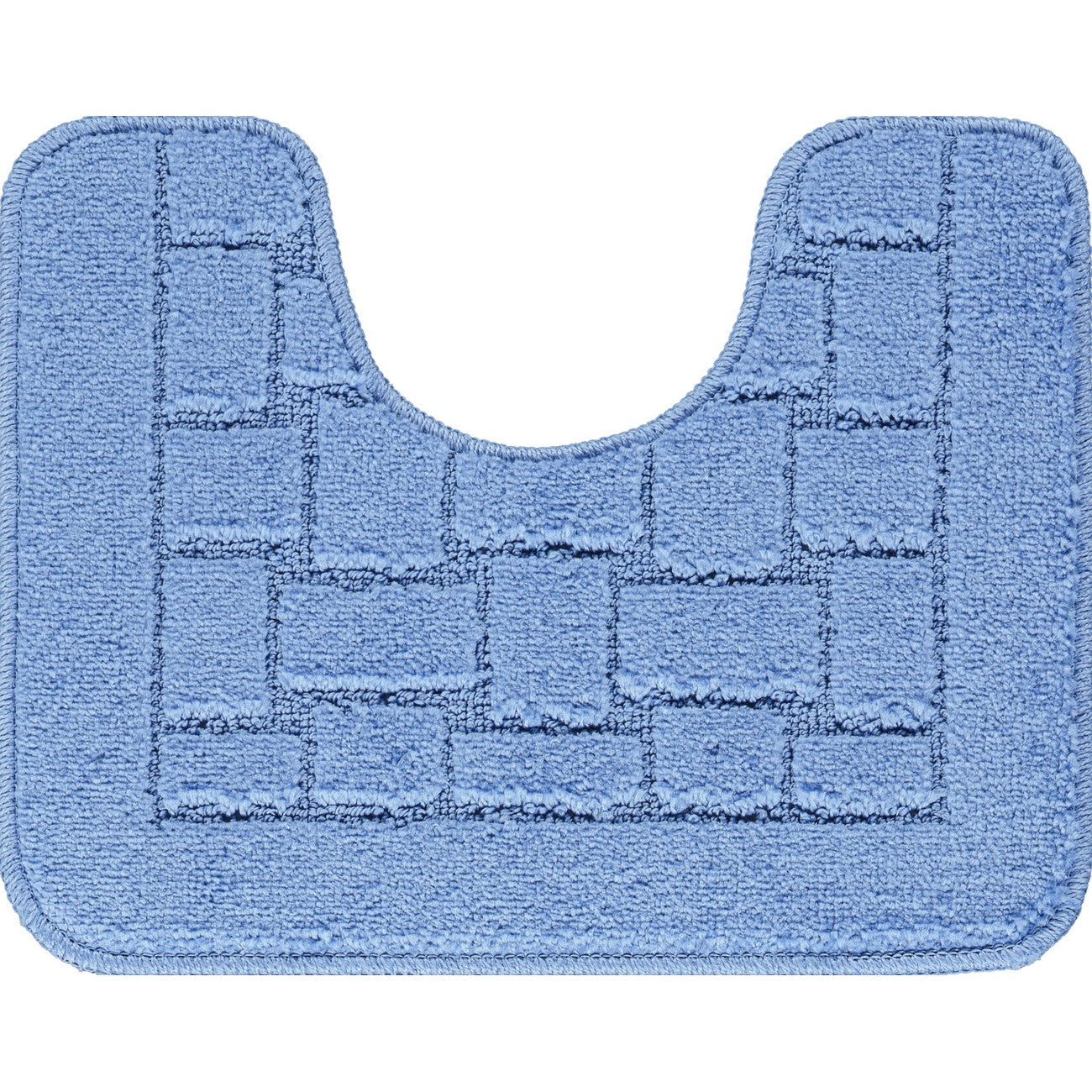 TEGAN 2 Piece Machine Washable Non-Slip Blue Bathroom Rug Set Pedestal