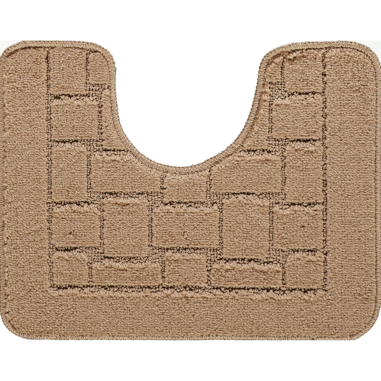 TEGAN 2 Piece Machine Washable Non-Slip Brown Bathroom Rug Set Pedestal