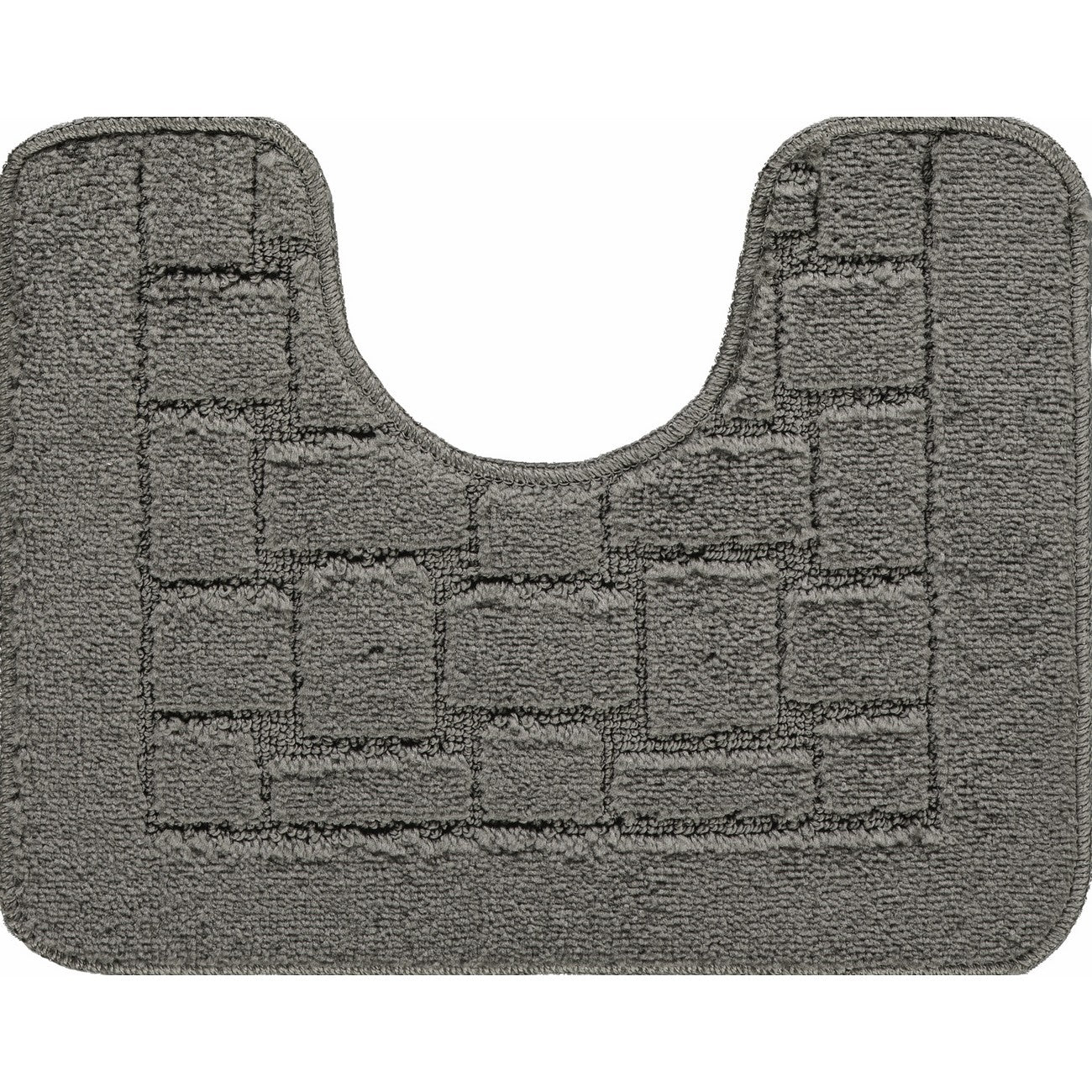 TEGAN 2 Piece Machine Washable Non-Slip Dark Grey Bathroom Rug Set Pedestal