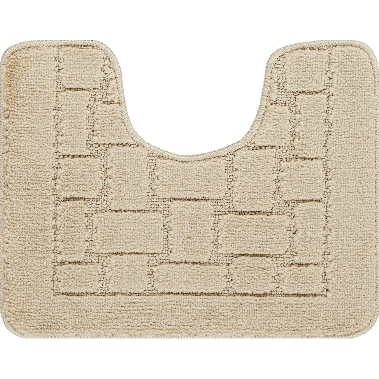 TEGAN 2 Piece Machine Washable Non-Slip Light Beige Bathroom Rug Set Pedestal