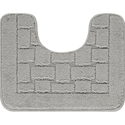 TEGAN 2 Piece Machine Washable Non-Slip Light Grey Bathroom Rug Set Pedestal