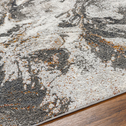 TENITA Abstract Modern Marble Dark Brown/Charcoal Area Rug Texture