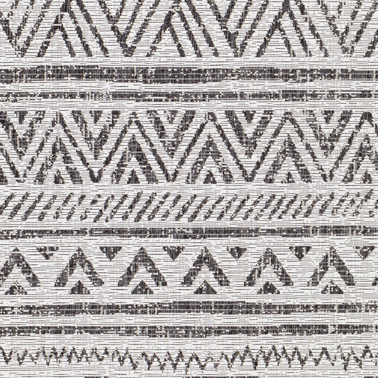 TITI Indoor & Outdoor Geometric Black Area Rug Swatch