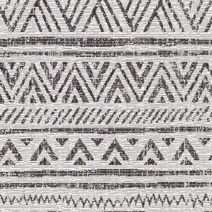 TITI Indoor & Outdoor Geometric Black Area Rug Swatch