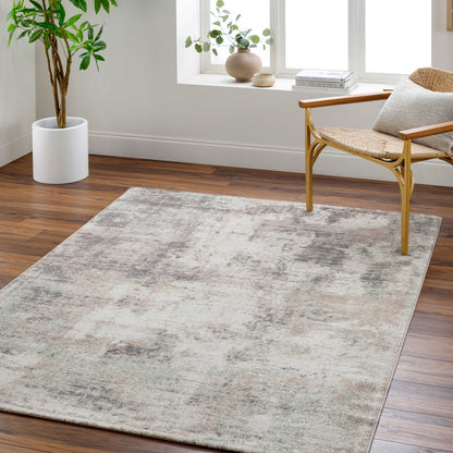 TOPAZ Abstract Modern Marble Light Brown/Charcoal Area Rug Roomscene