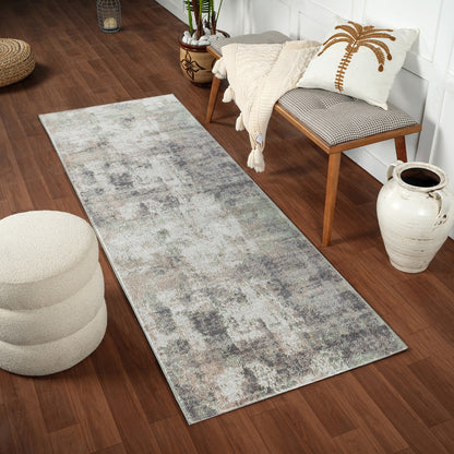 TOPAZ Abstract Modern Marble Light Brown/Charcoal Area Rug Roomscene
