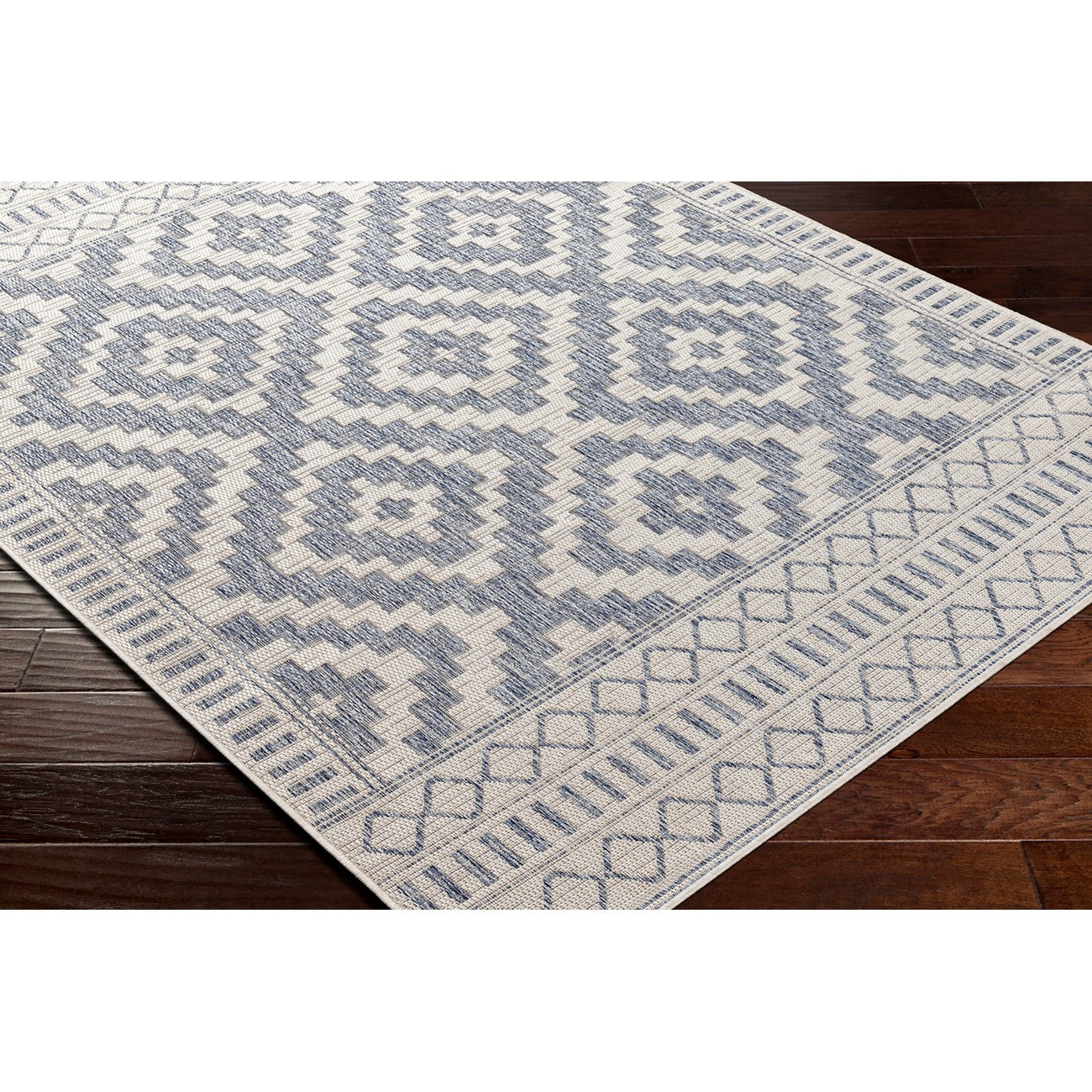 TRICIA Indoor & Outdoor Global Jute-Look Brown Area Rug Corner