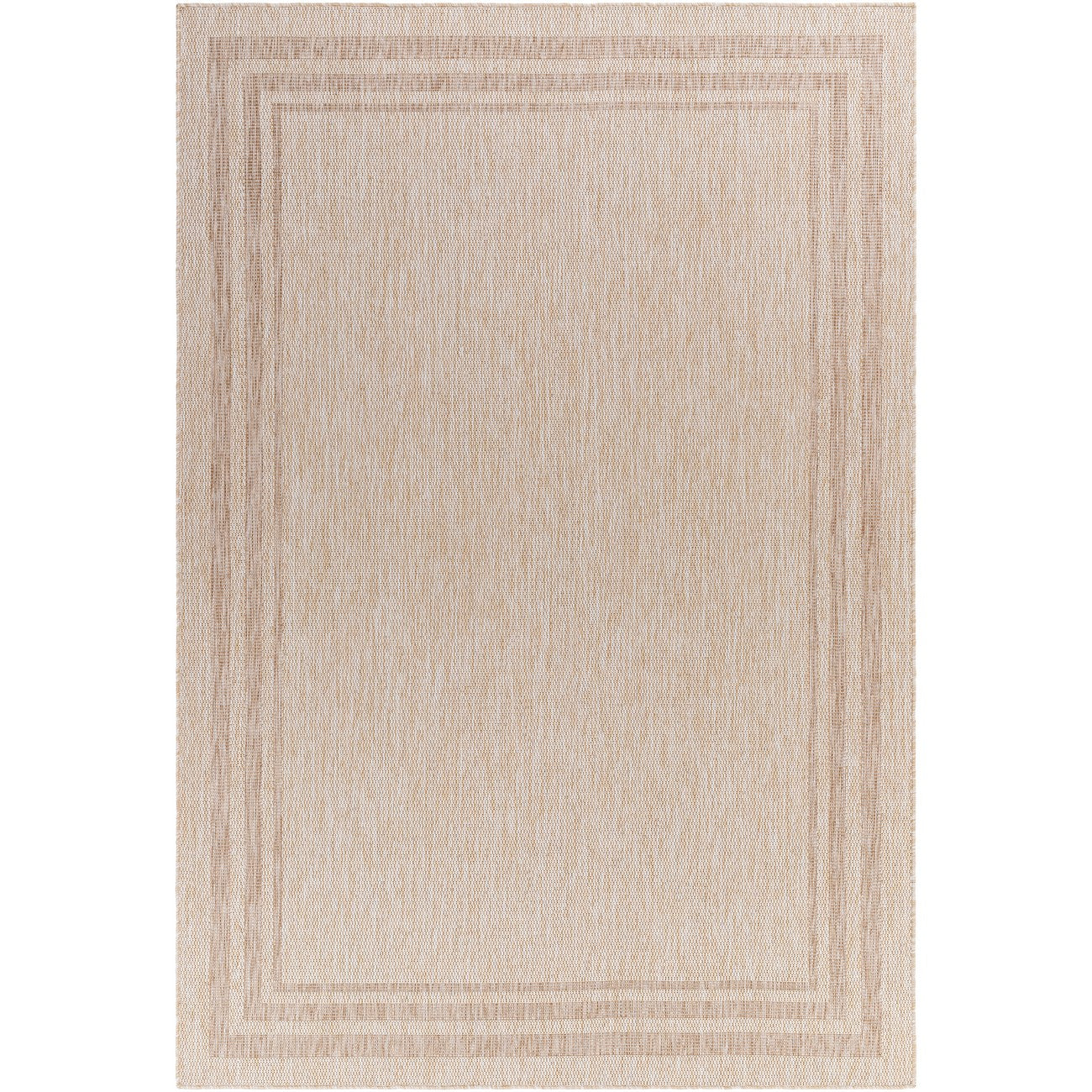 GEORGIA Indoor & Outdoor Cottage Jute-Look Beige Area Rug Flat