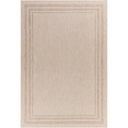 GEORGIA Indoor & Outdoor Cottage Jute-Look Beige Area Rug Flat