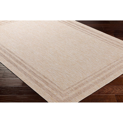 GEORGIA Indoor & Outdoor Cottage Jute-Look Beige Area Rug Corner