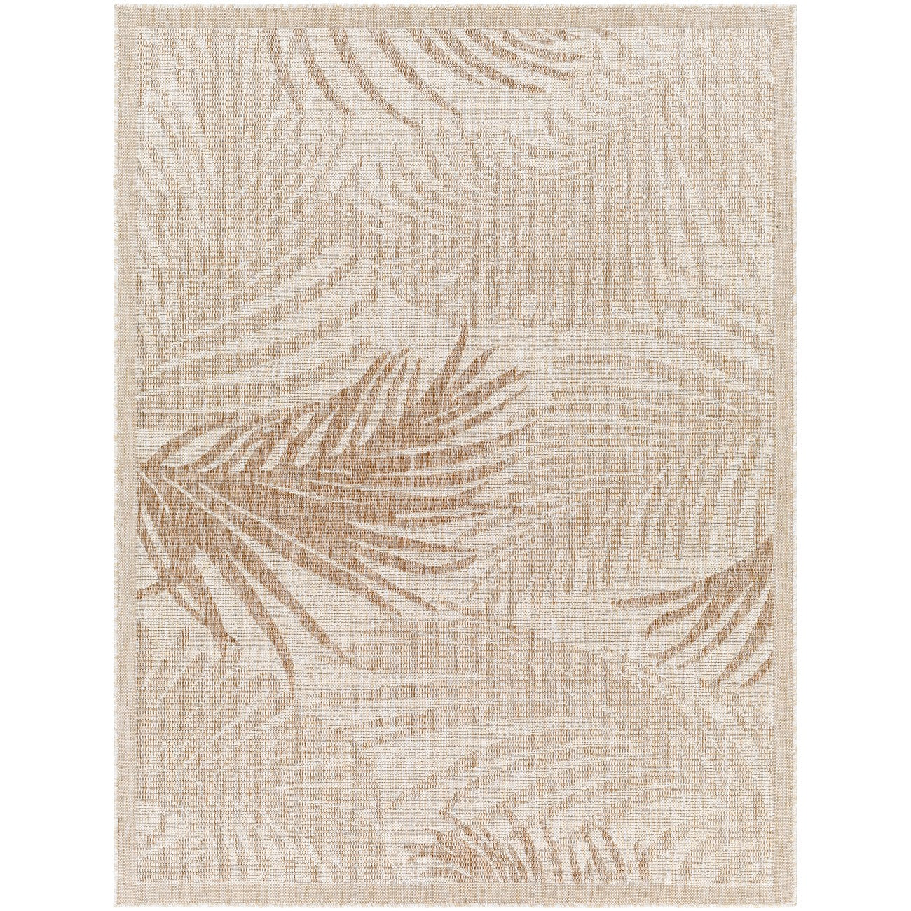 VANESSA Indoor & Outdoor Coastal Jute-Look Brown Area Rug Flat