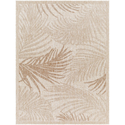 VANESSA Indoor & Outdoor Coastal Jute-Look Brown Area Rug Flat