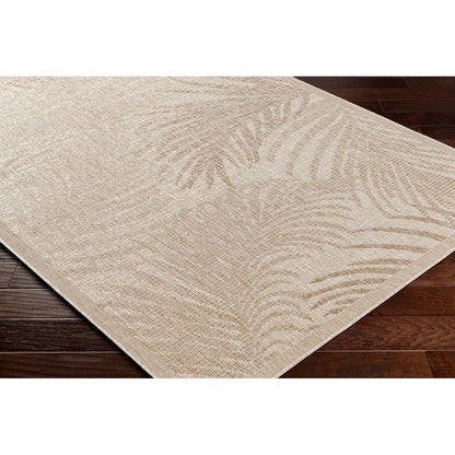 VANESSA Indoor & Outdoor Coastal Jute-Look Brown Area Rug Corner