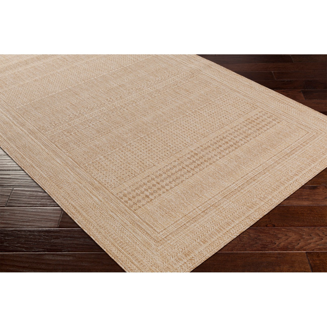 SIERRA Indoor & Outdoor Global Jute-Look Brown Area Rug Corner