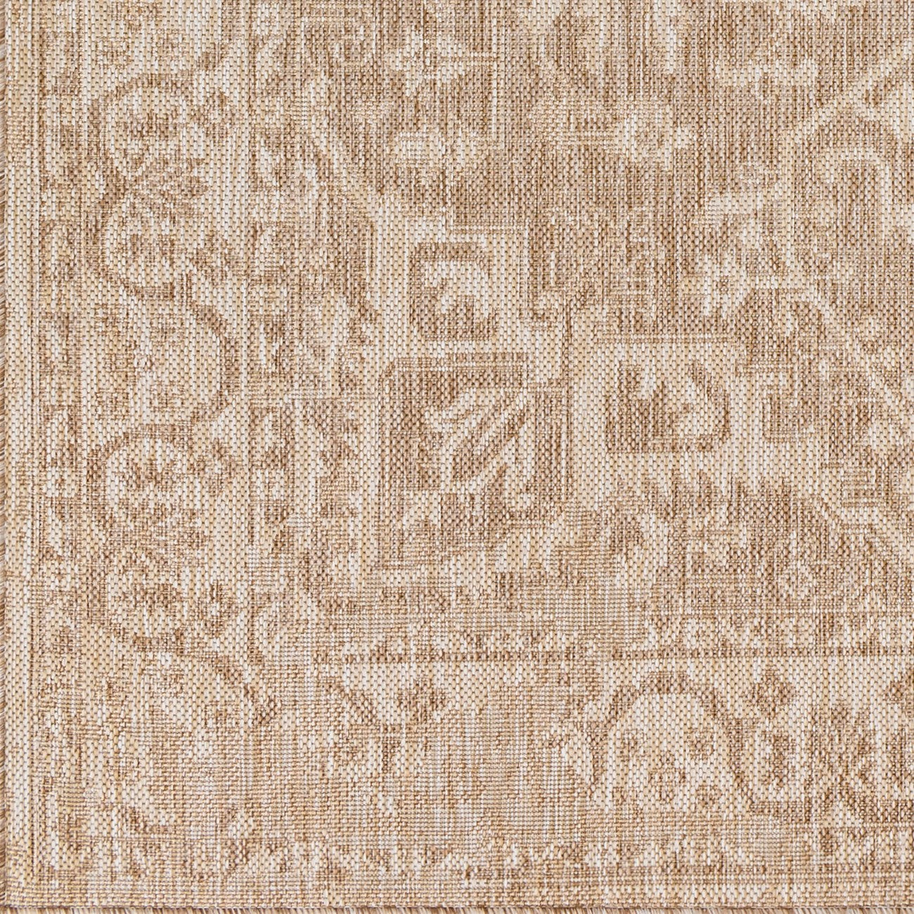 GENA Indoor & Outdoor Traditional Jute-Look Brown Area Rug Swatch