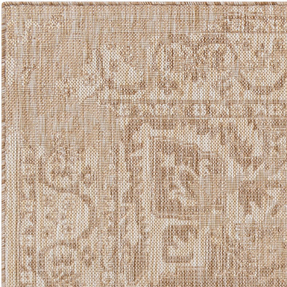 GENA Indoor & Outdoor Traditional Jute-Look Brown Area Rug Zoom