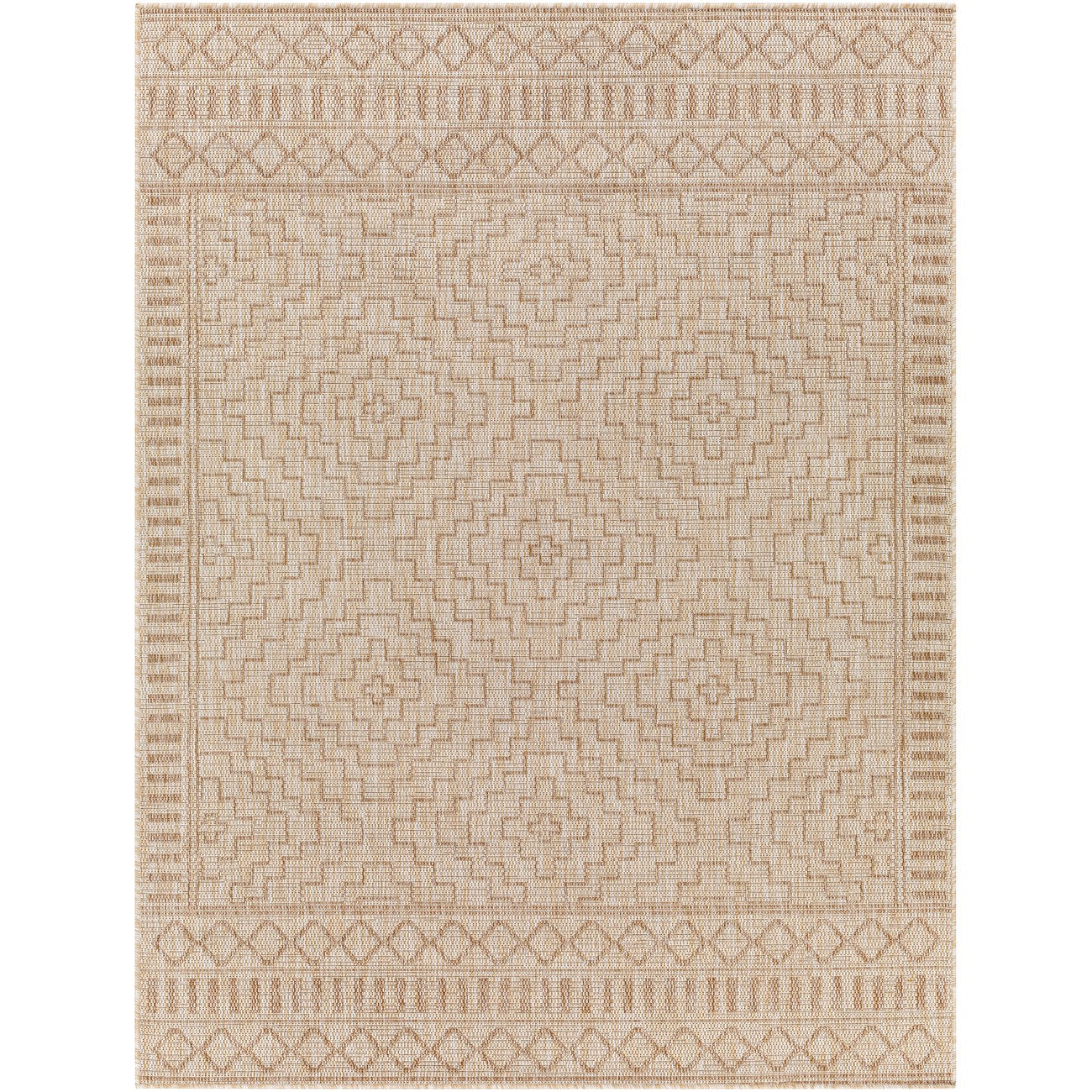 TRICIA Indoor & Outdoor Global Jute-Look Beige Area Rug Flat