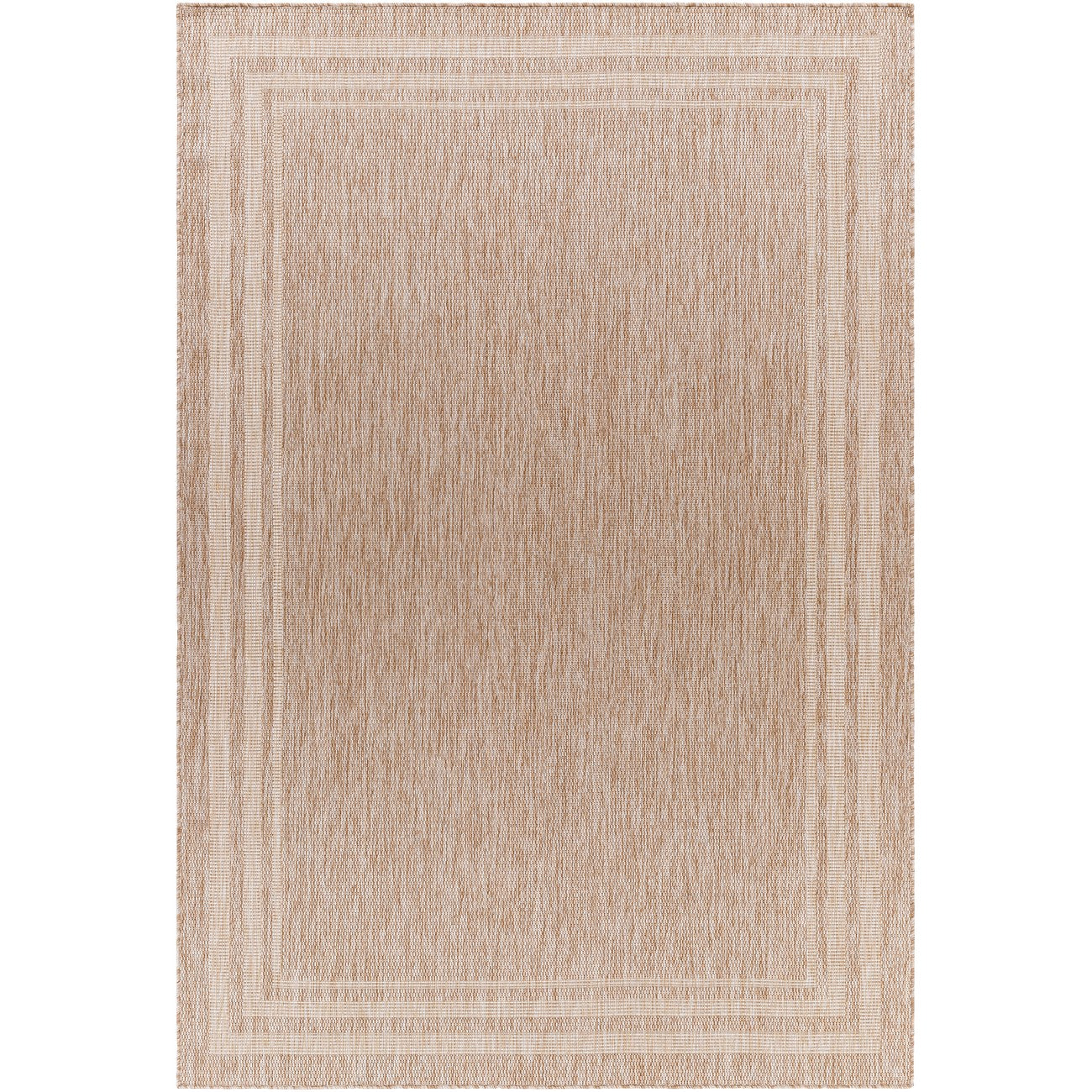 GEORGIA Indoor & Outdoor Cottage Jute-Look Brown Area Rug Flat