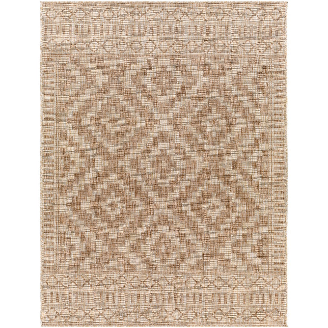 TRICIA Indoor & Outdoor Global Jute-Look Brown Area Rug Flat