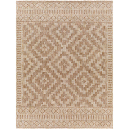 TRICIA Indoor & Outdoor Global Jute-Look Brown Area Rug Flat