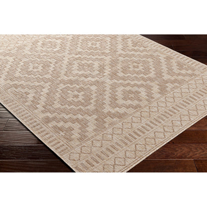 TRICIA Indoor & Outdoor Global Jute-Look Brown Area Rug Corner