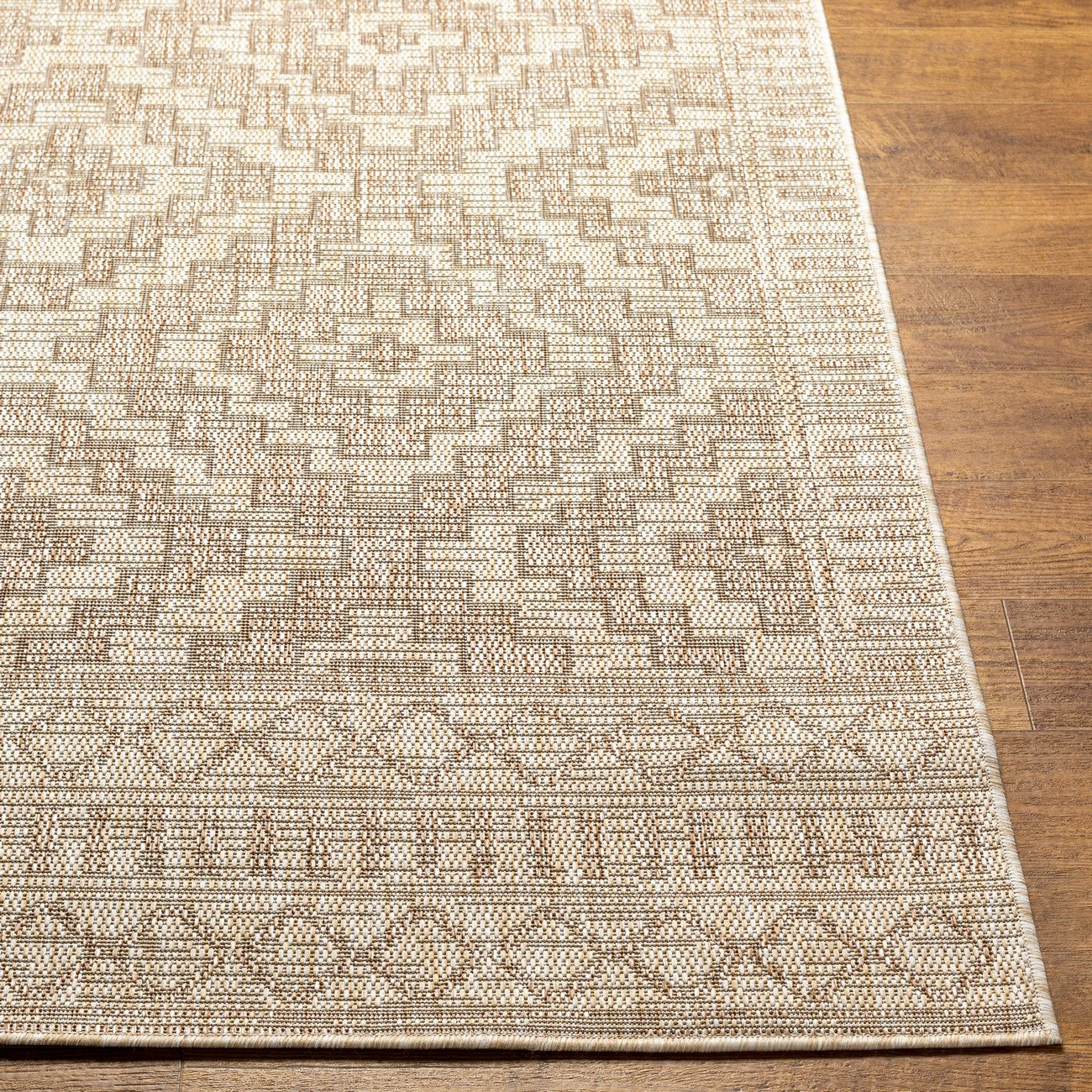 TRICIA Indoor & Outdoor Global Jute-Look Brown Area Rug Front