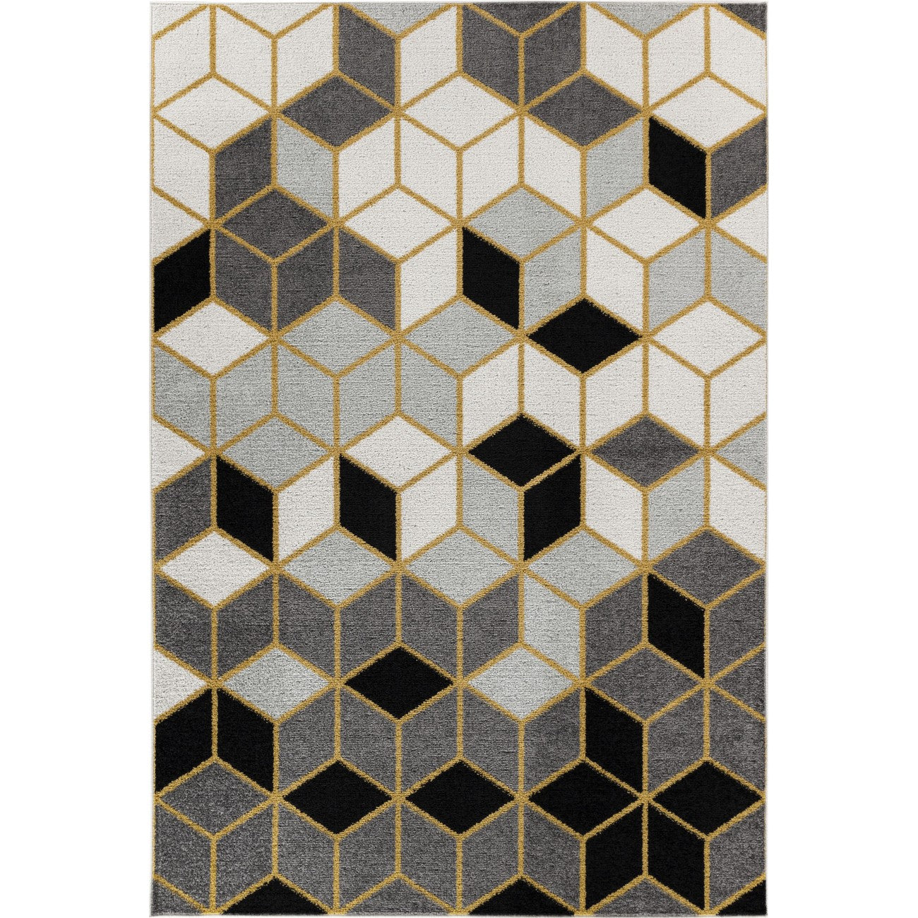 UNITY Scandi Geometric Black Area Rug Flat