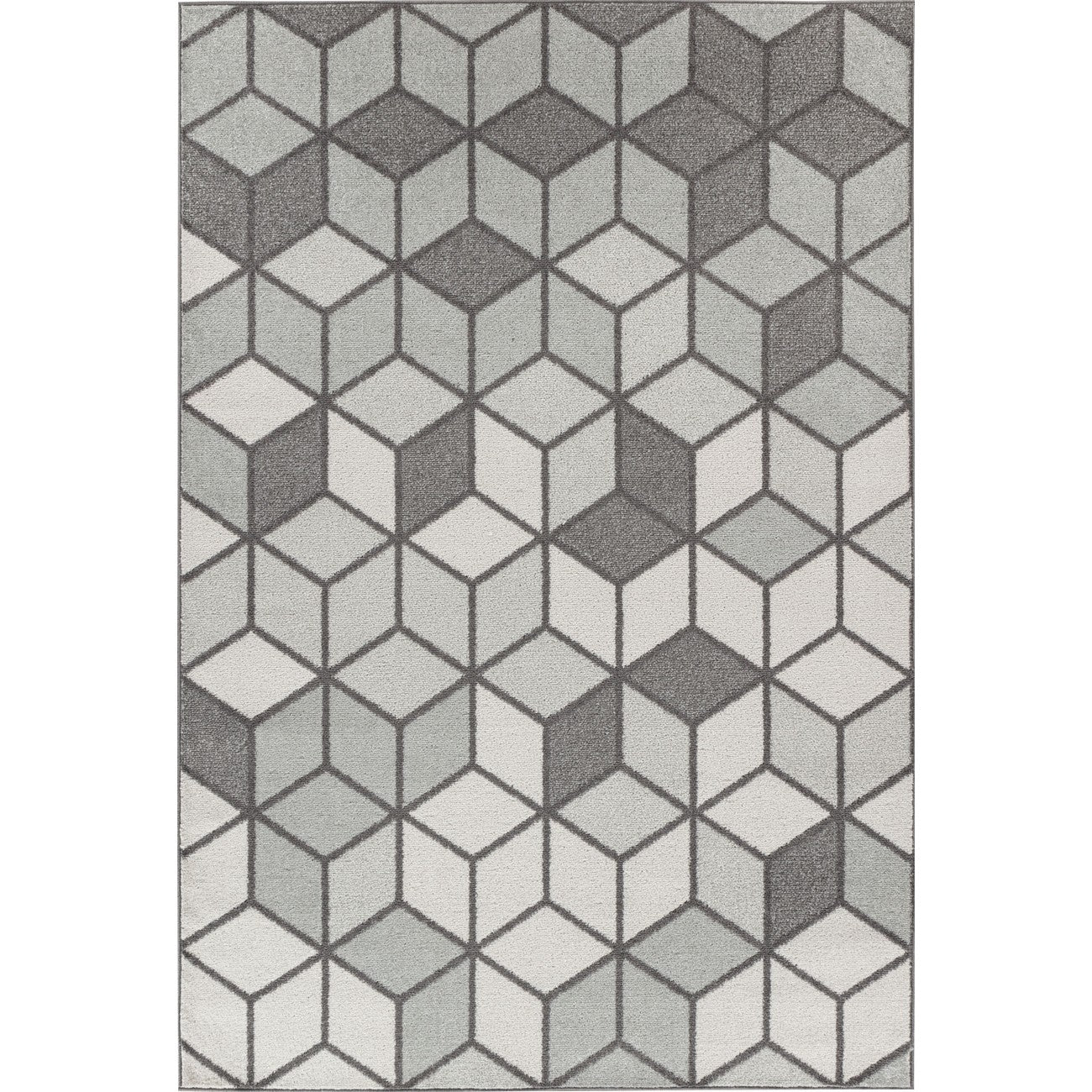 UNITY Scandi Geometric Grey Area Rug Flat