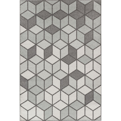 UNITY Scandi Geometric Grey Area Rug Flat