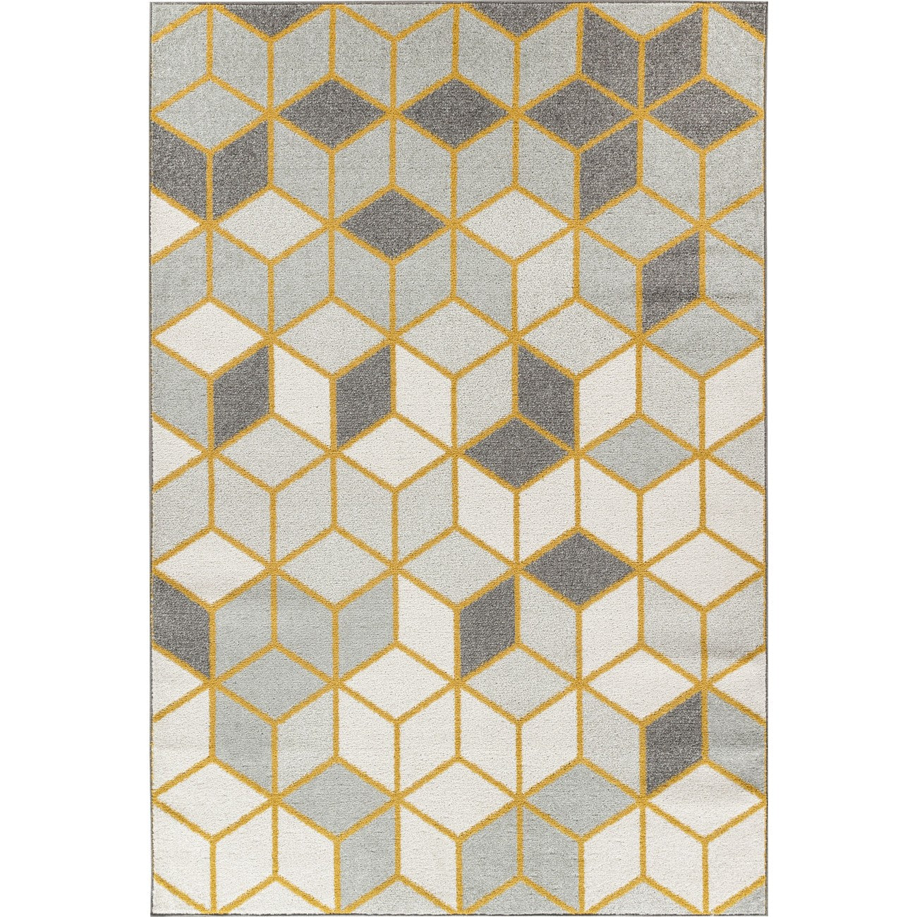 UNITY Scandi Geometric White Area Rug Flat