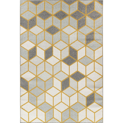 UNITY Scandi Geometric White Area Rug Flat